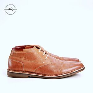 Steve Madden P-Ivon Leather Lace Up Chukka Ankle Boots Tan Men 14